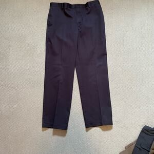 Paul Fredrick Slacks 36x32 Navy Traveler Crease